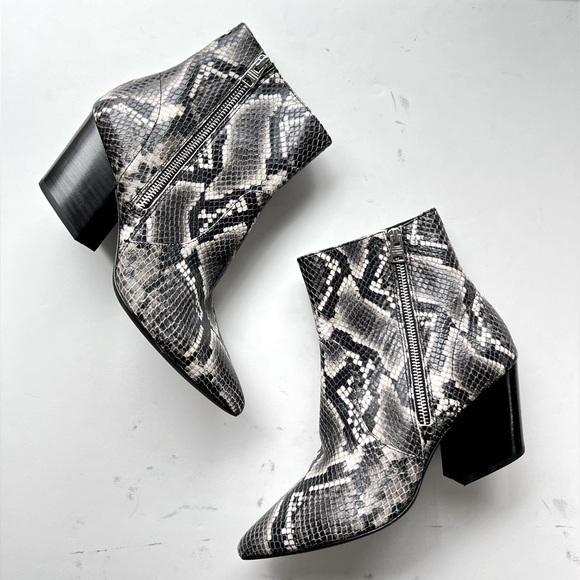 All Saints Shoes - Allsaints Lenora Leather Snake Booties